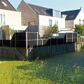 Composiet schutting Design Antraciet  - alu 180x180 cm