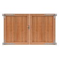 Hardhouten dubbele toegangspoort, verticaal, 300x180 cm incl beslag
