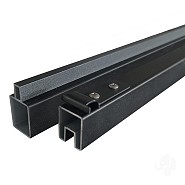 Elephant onder- en bovenregel M&M/ModRh aluminium 20x25x1800mm (2 stuks) zwart incl tie-clips