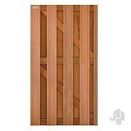 Kempas FSC tuindeur recht 41x900x1800mm V-groef / RVS bc
