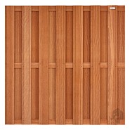 Kempas FSC tuinscherm recht 14L 15mm 45x1800x1800mm V-groef / RVS bc