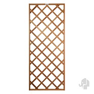 Hardhout FSC trellis recht met kader diagonaal 750x1800mm RVS bc