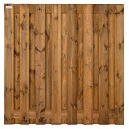 Grenen FSC tuinscherm recht 15L 15mm 47x2000x2000mm [bruin geimpregneerd] bc