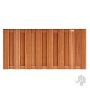 Kempas FSC tuinscherm recht 15L 13mm 39x1800x900mm V-groef / RVS bc >