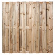 Grenen FSC tuinscherm recht 15L 15mm 47x1800x1800mm glad / RVS [geimpregneerd] bc