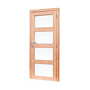 Links draaiende enkele deur 4-ruits melkglas 90x201 cm