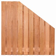 Tuinscherm hardhout 21 planks Dronten 180-90x180 cm VERLOOP