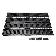 WS Actiedrain met PE rooster incl 2x eindkap/uitloop 1x dicht (doos á 4 stuks)