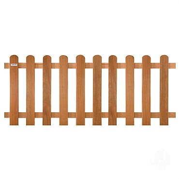 Kempas FSC tuinhek recht 10L 16mm 35x1800x800mm ribbel / RVS bc