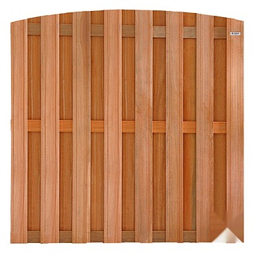 Keruing tuinscherm toog 15L 13mm 39x1800x1800mm V-groef / RVS bc