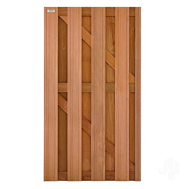 Keruing tuindeur recht 41x900x1800mm V-groef / RVS bc