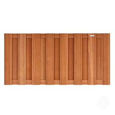 Elephant halfhoge schutting Keruing hardhout 39x1800x943mm 15 planks / V-groeven / RVS geschr.