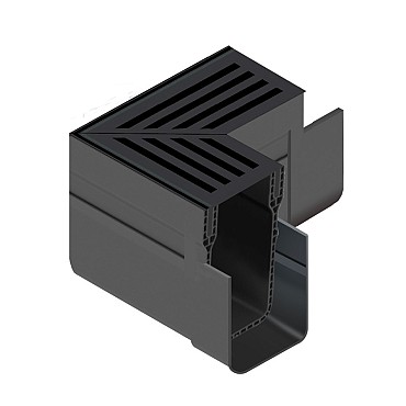 ACO Slimline hoekstuk incl. zwart alu designrooster