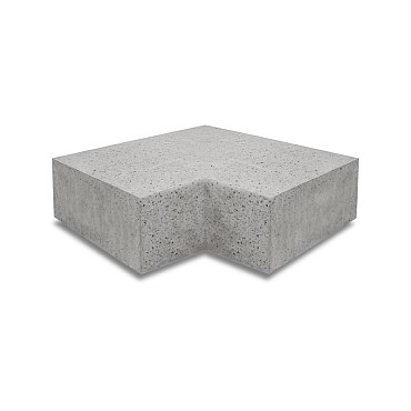 Oudhollandsche hoekstuk traptrede 90° buiten 37x15 Grijs