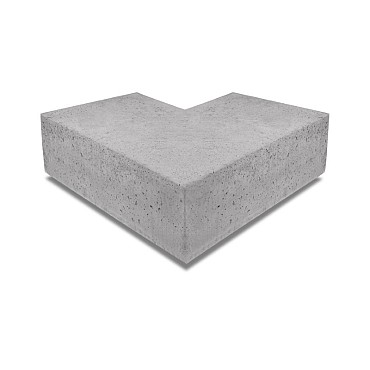 Oudhollandsch hoekstuk traptrede 90° buiten 40x20 Grijs