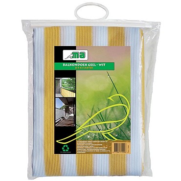 Balkondoek 0,9 x 5 mtr geel/wit *