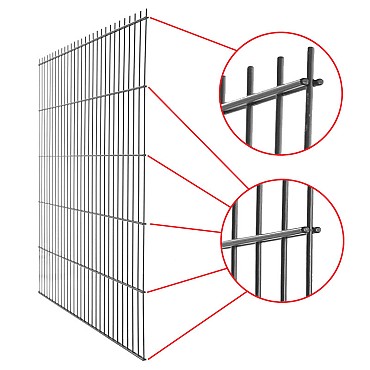 Dubbelstaafs gaasmat antraciet 200x200 cm