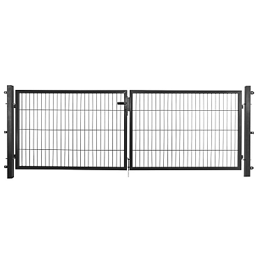 Dubbele poort antraciet 100x300 cm