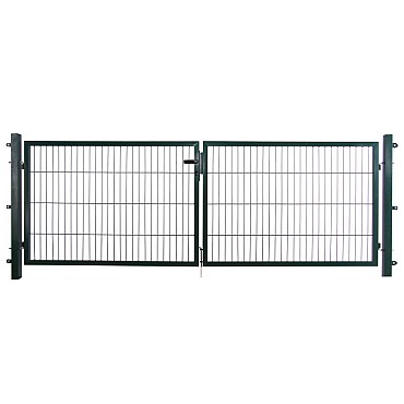 Dubbele poort groen 120x300 cm