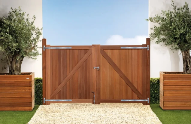 Bangkirai tuinpoort "Belmonte" (dubbel) 40x3000x1800mm incl. beslag bc