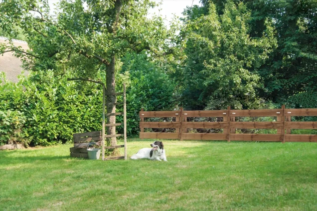 Grenen FSC tuinhek recht 3L 15mm horizontaal 30x1200x700mm glad [bruin geimpregneerd]