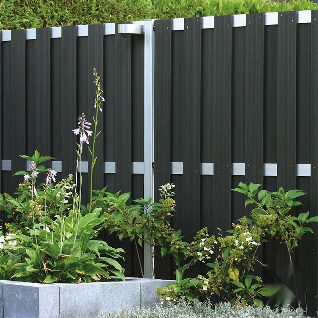 Composiet schutting Design Antraciet  - alu 180x180 cm