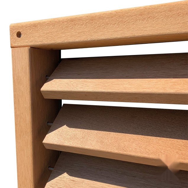 Keruing FSC tuinscherm "Royal" recht shutter 27L 15mm verstelbaar 68x900x1800mm [naturel]