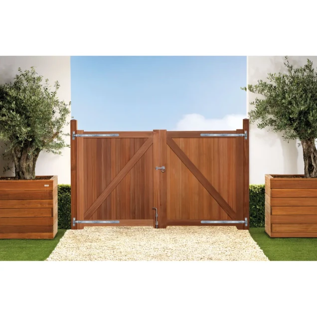 Bangkirai tuinpoort "Belmonte" (dubbel) 40x3000x1800mm incl. beslag bc