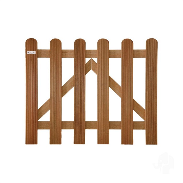 Bangkirai tuinpoort 34x1000x800mm ribbel / RVS bc