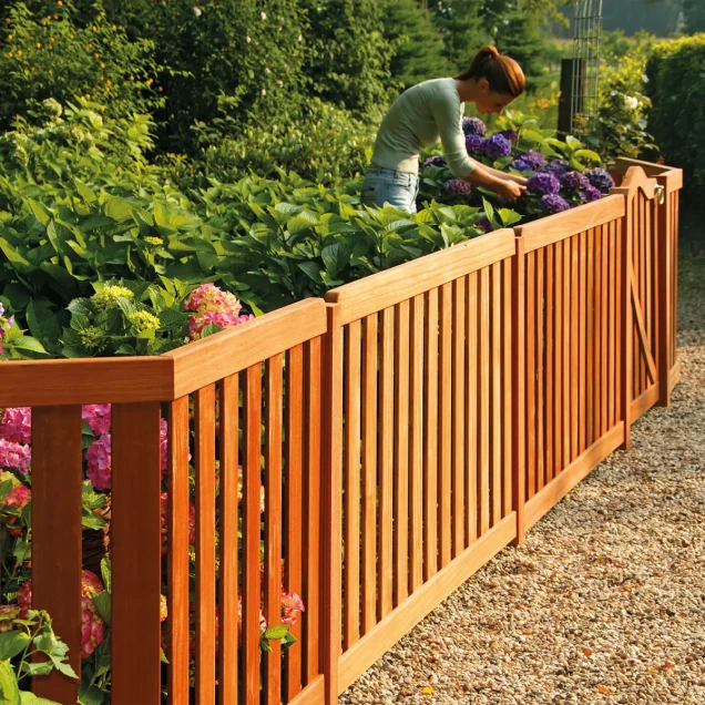 Bangkirai tuinhek "Luxe" recht 13L 12mm 36x1800x700mm glad / RVS bc