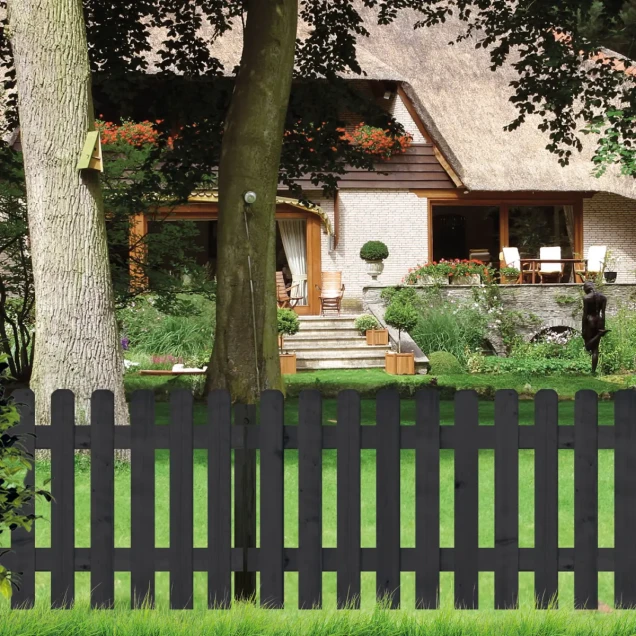 Vuren FSC tuinhek recht 12L 16mm 32x1800x800mm glad [zwart] bc