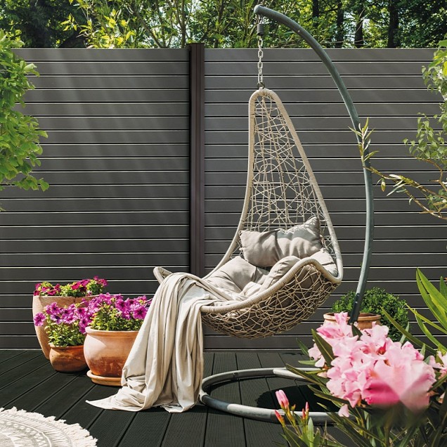 Elephant schutting Dark Line aluminium Rhombus 24L 1800x1800mm horizontaal antraciet