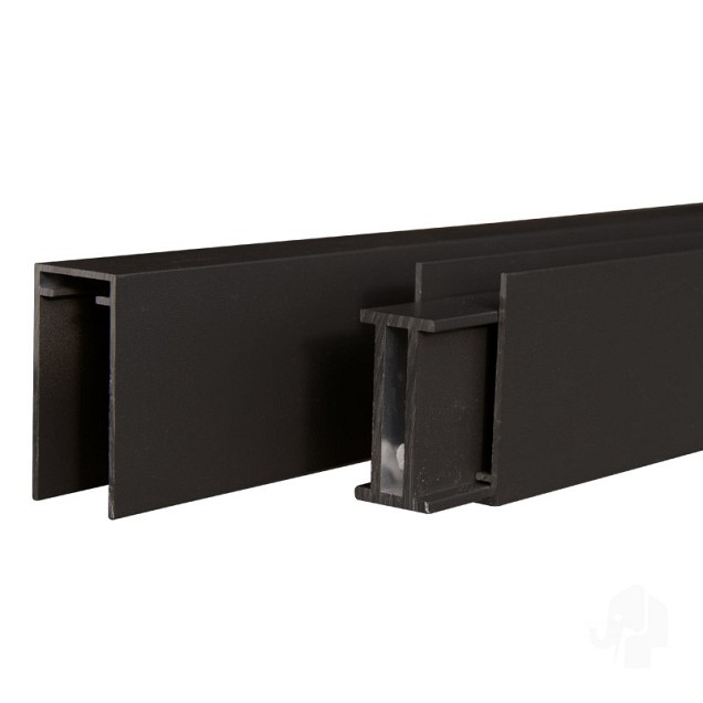 Elephant onder-en bovenregel Mix&Match verticaal 25x50x1800mm (3 stuks) zwart gepoedercoat alu