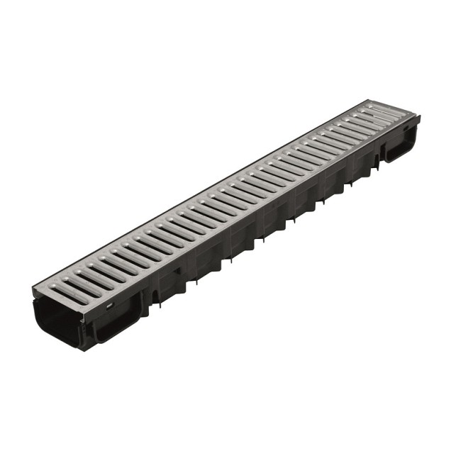Top Drain met gegalvaniseerd stalen sleufrooster 100x13x8,5 cm