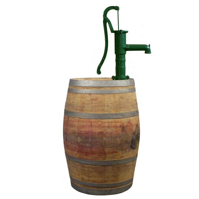 Vat 225 liter met pomp onbehandeld ø 65 x h.161 cm