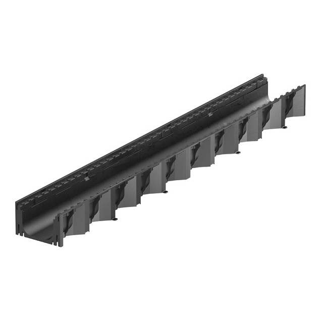 ACO Hexaline 2,0 goot zwart, 100 cm