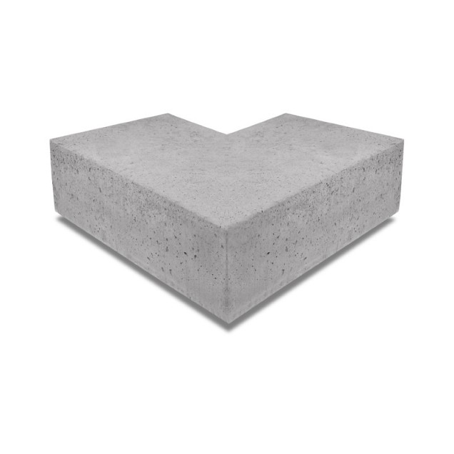 Oudhollandsch hoekstuk traptrede 90° buiten 40x20 Grijs