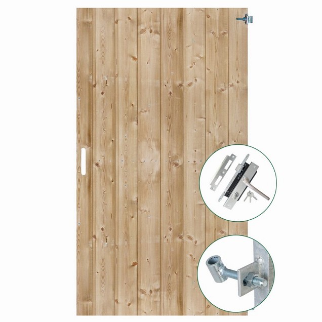 Tuindeur geïmpregneerd (rechtsdraaiend) Schoorl 200x100 cm met rvs inbouwslotset