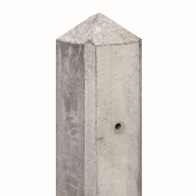 Berton©-motiefpaal wit/grijs diamantkop 10x10x280 cm