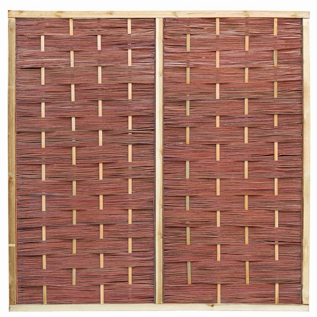 Wilgenteenscherm + houten lijst 180x180 cm